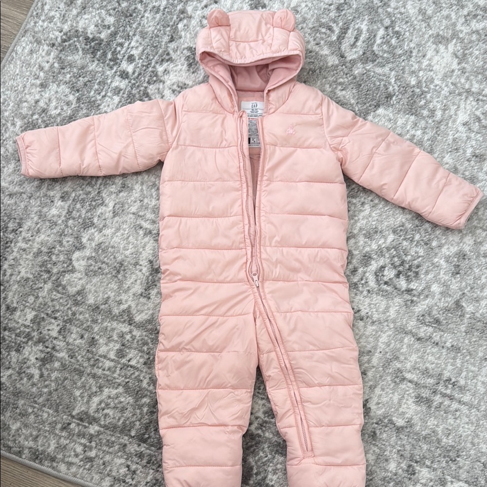 Pink Hooded Baby Snowsuit